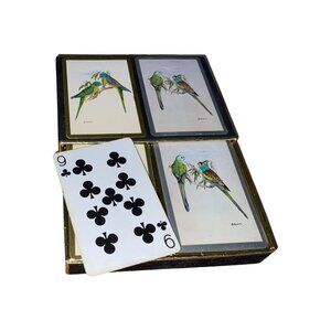 Vintage Congress Bird-Themed Playing Cards Set In Box